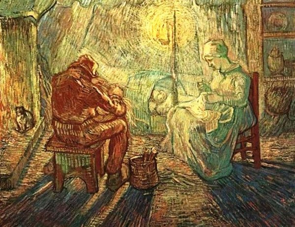 Main Product Photo of Evening: The Watch after Millet Painting by Vincent van Gogh