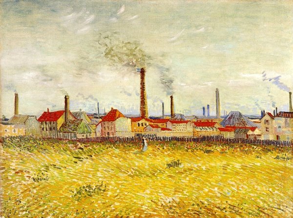 Main Product Photo of Factories at Asnieres, Seen from the Quai de Clichy Painting by Vincent van Gogh