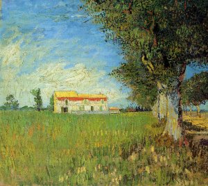 Farmhouse in a Wheat Field by Vincent van Gogh Oil Painting