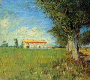 Farmhouse in a Wheat Field by Vincent van Gogh - Oil Painting Reproduction