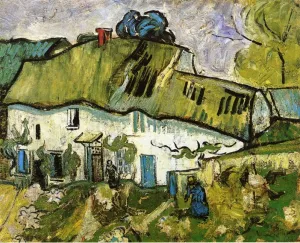 Farmhouse with Two Figures by Vincent van Gogh Oil Painting