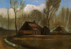 Farmhouses Among Trees Oil painting by Vincent van Gogh