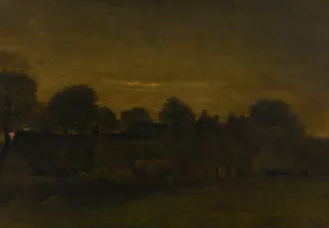 Farming Village at Twilight by Vincent van Gogh Oil Painting