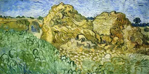 Field with Stacks of Wheat by Vincent van Gogh - Oil Painting Reproduction