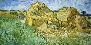 Field with Stacks of Wheat Oil painting by Vincent van Gogh