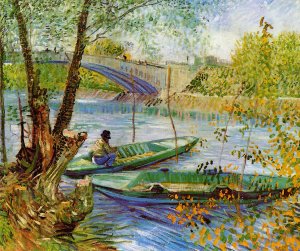 Fishing in the Spring, Pont de Clichy by Vincent van Gogh Oil Painting