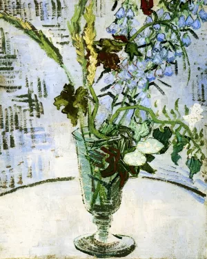Flowers in a Vase by Vincent van Gogh Oil Painting