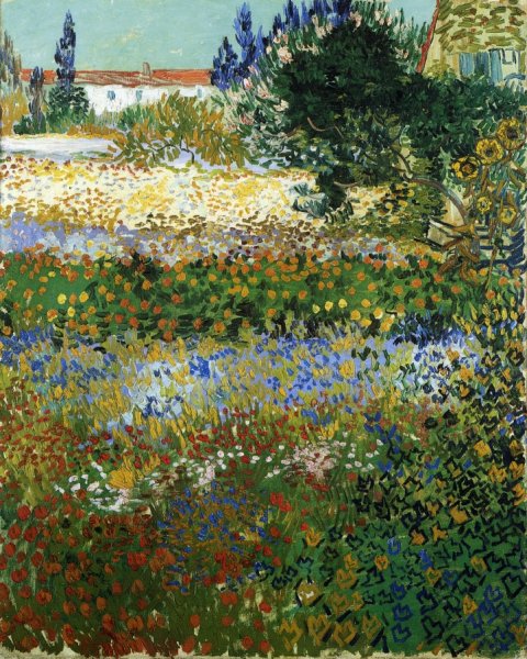 Main Product Photo of Garden with Flowers Painting by Vincent van Gogh