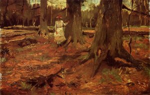 Girl in White in the Woods Oil painting by Vincent van Gogh