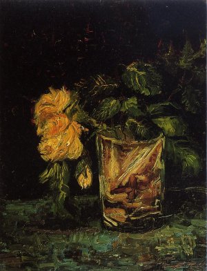 Glass with Roses by Vincent van Gogh Oil Painting
