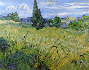 Green Wheat Field with Cypress by Vincent van Gogh Oil Painting