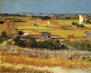 Harvest Landscape with Blue Cart