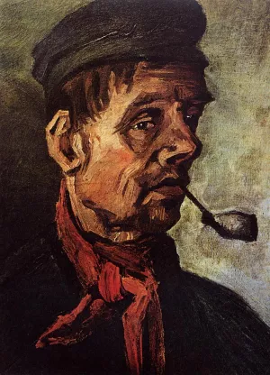 Head of a Peasant with a Pipe by Vincent van Gogh - Oil Painting Reproduction