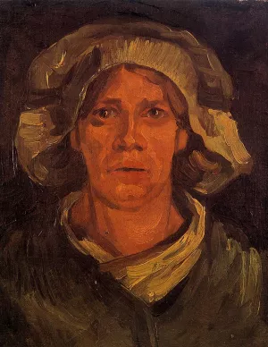 Head of a Peasant Woman With white Cap by Vincent van Gogh Oil Painting