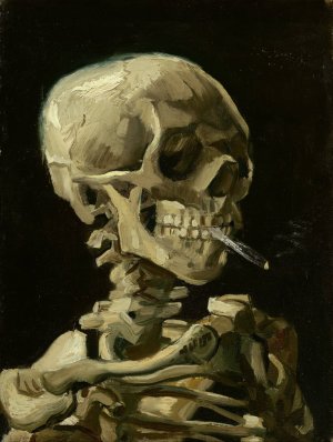 Head Of A Skeleton With A Burning Cigarette by Vincent van Gogh Oil Painting