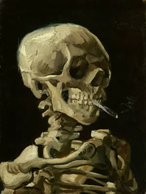 Head Of A Skeleton With A Burning Cigarette by Vincent van Gogh Oil Painting
