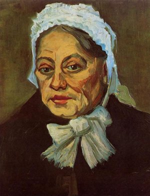 Head of an Old Woman in a White Cap also known as The Midwife by Vincent van Gogh Oil Painting