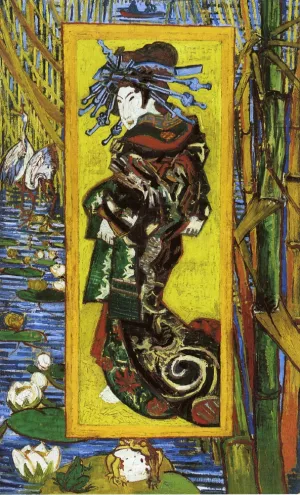 Japonaiserie: Oiran after Kesai Eisen Oil painting by Vincent van Gogh