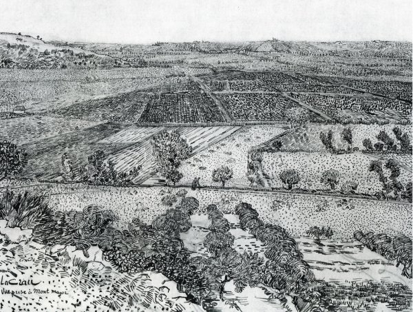 Main Product Photo of La Crau Seen from Montmajour Painting by Vincent van Gogh