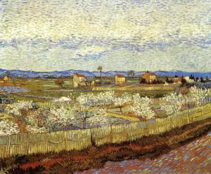 La Crau with Peach Trees in Bloom by Vincent van Gogh - Oil Painting Reproduction