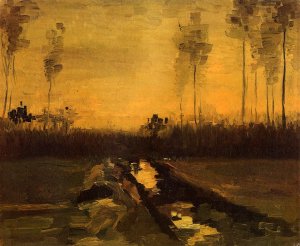 Landscape at Dusk by Vincent van Gogh Oil Painting