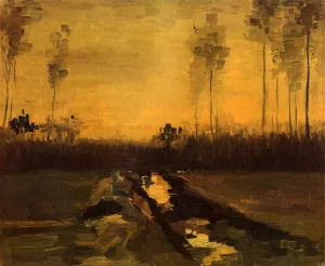 Landscape at Dusk by Vincent van Gogh Oil Painting