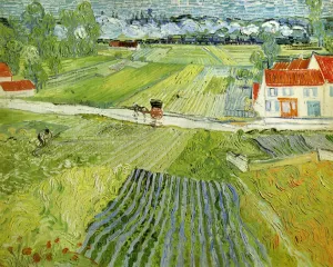 Landscape with Carriage and Train by Vincent van Gogh - Oil Painting Reproduction