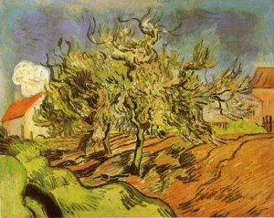 Landscape with Three Trees and a House by Vincent van Gogh Oil Painting