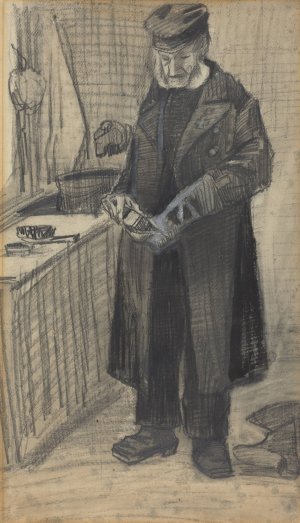 Man Polishing A Boot by Vincent van Gogh Oil Painting