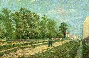 Man with Spade in a Suburb of Paris by Vincent van Gogh - Oil Painting Reproduction