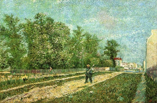 Man with Spade in a Suburb of Paris by Vincent van Gogh - Hand-Painted Oil Painting Reproduction