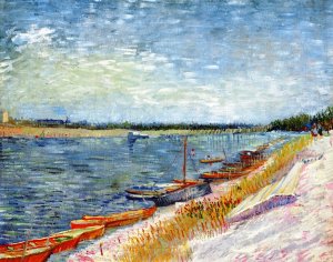 Moored Boats Oil painting by Vincent van Gogh