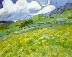 Mountain Landscape Behind Saint-Paul Hospital by Vincent van Gogh Oil Painting