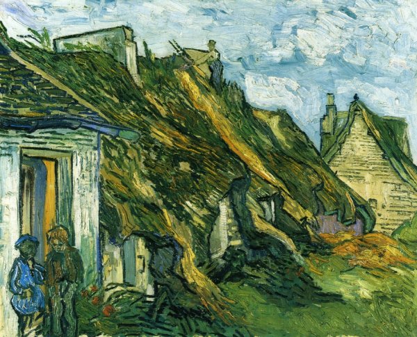 Main Product Photo of Old Cottages, Chaponval Painting by Vincent van Gogh