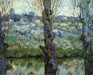 Orchard in Bloom with Poplars by Vincent van Gogh Oil Painting