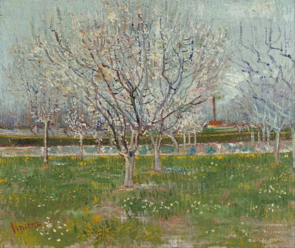 Orchard in Blossom  by Vincent van Gogh - Hand-Painted Oil Painting Reproduction