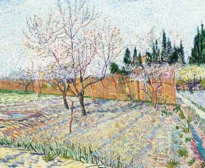 Orchard with Peach Trees in Blossom by Vincent van Gogh Oil Painting