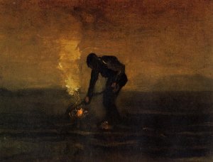 Peasant Burning Weeds Oil painting by Vincent van Gogh