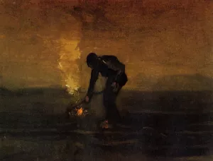 Peasant Burning Weeds by Vincent van Gogh Oil Painting