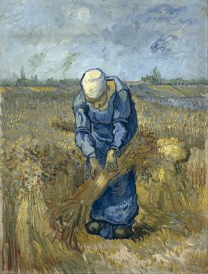 Peasant Woman Binding Sheaves by Vincent van Gogh Oil Painting