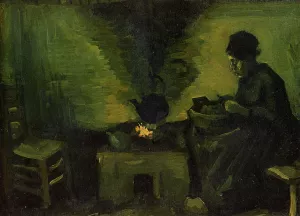 Peasant Woman by the Fireplace by Vincent van Gogh - Oil Painting Reproduction