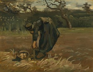 Peasant Woman Digging Potatoes by Vincent van Gogh Oil Painting