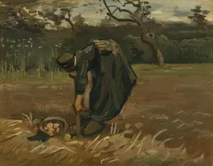 Peasant Woman Digging Potatoes by Vincent van Gogh Oil Painting