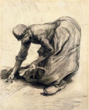 Peasant Woman Gleaning by Vincent van Gogh Oil Painting