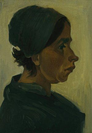 Peasant woman, head by Vincent van Gogh Oil Painting