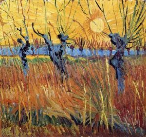 Pollard Willow with Setting Sun by Vincent van Gogh Oil Painting