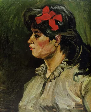 Portrait of a Woman with a Red Ribbon Oil painting by Vincent van Gogh