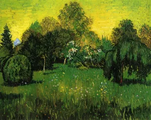 Public Park with Weeping Willow: The Poet's Garden I by Vincent van Gogh - Oil Painting Reproduction