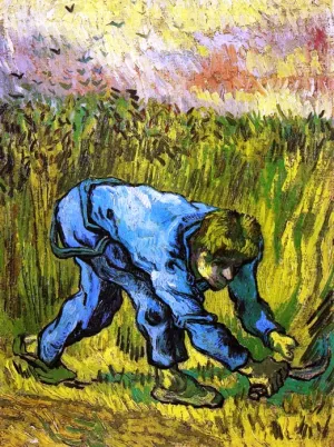 Reaper with Sickle after Millet II by Vincent van Gogh - Oil Painting Reproduction