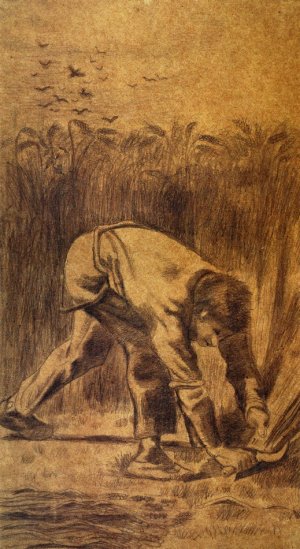 Reaper with Sickle after Millet Oil painting by Vincent van Gogh